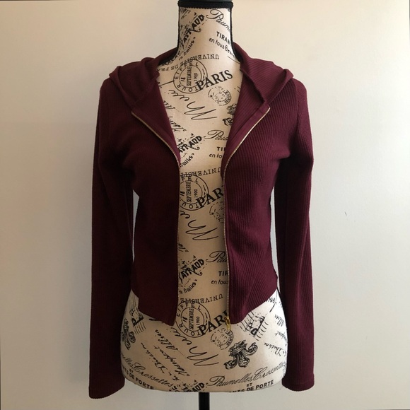 Fashion Nova Burgundy Hoodie - Picture 2 of 6